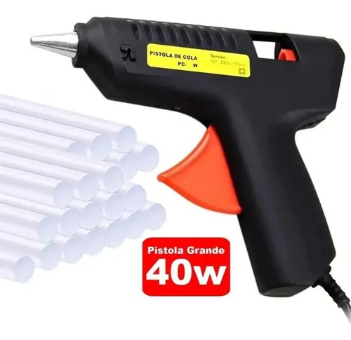 Pistola de Cola Quente 40W com Bastões