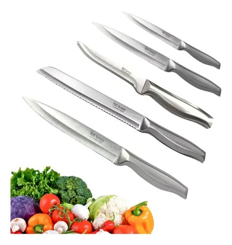 Conjunto de 5 Facas de Cozinha em Inox