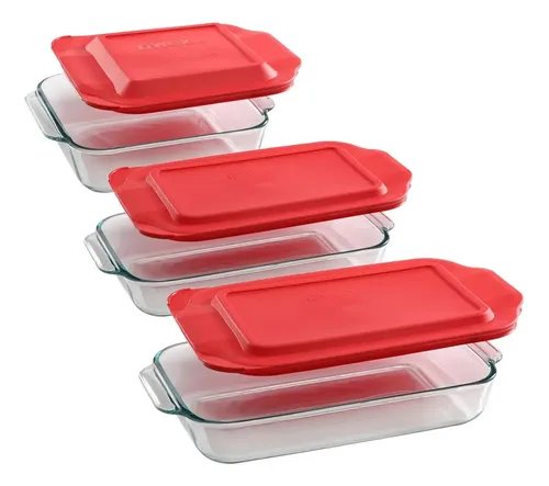 Conjunto de 3 Tachos com Tampa de Vidro